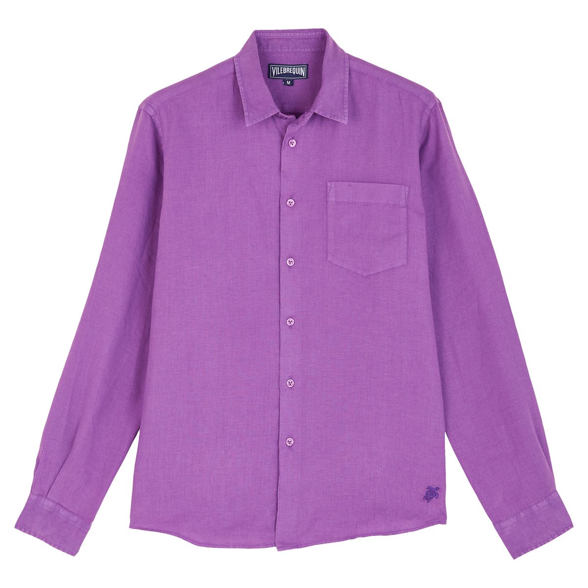 Мужская Льняная Рубашка Однотонная