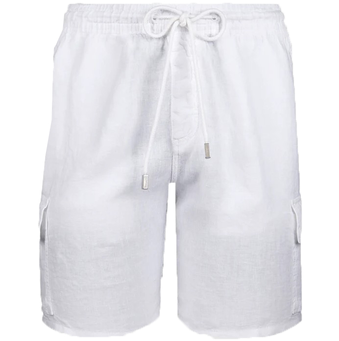 Мужские Льняные Шорты Бермуды с Карманами Карго