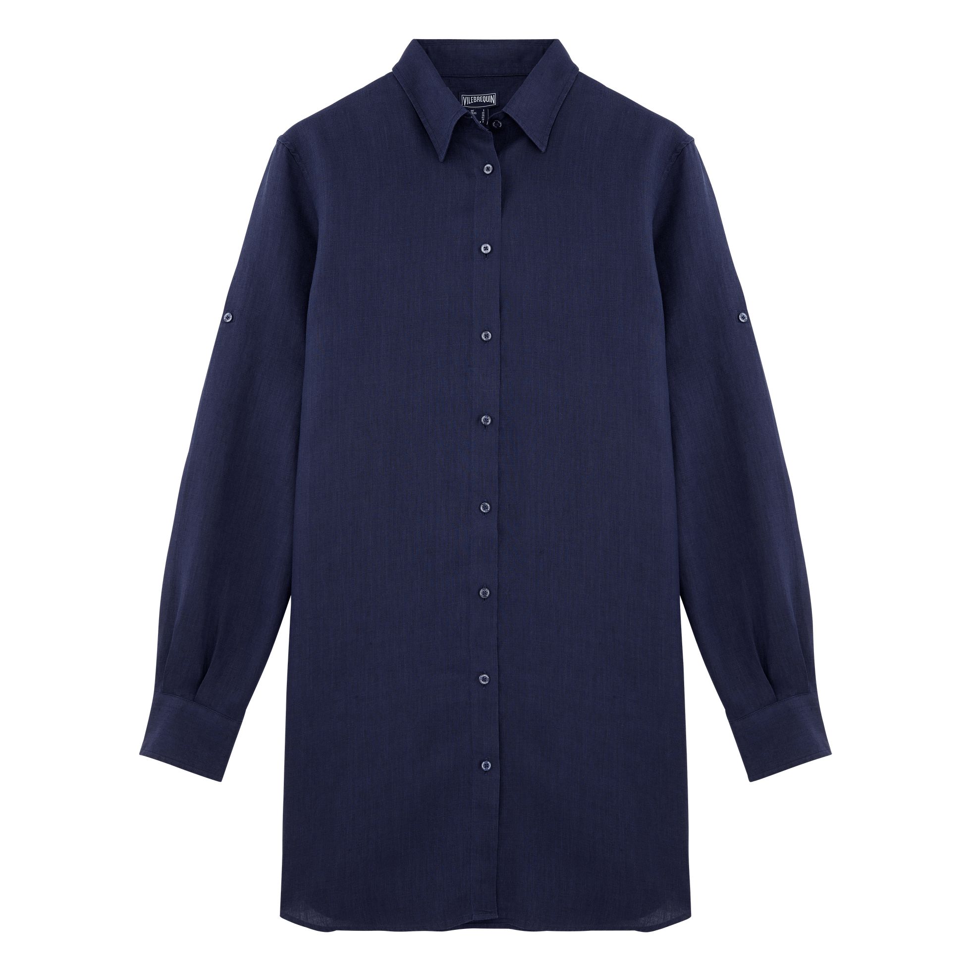 Женская Удлиненная Льняная Рубашка