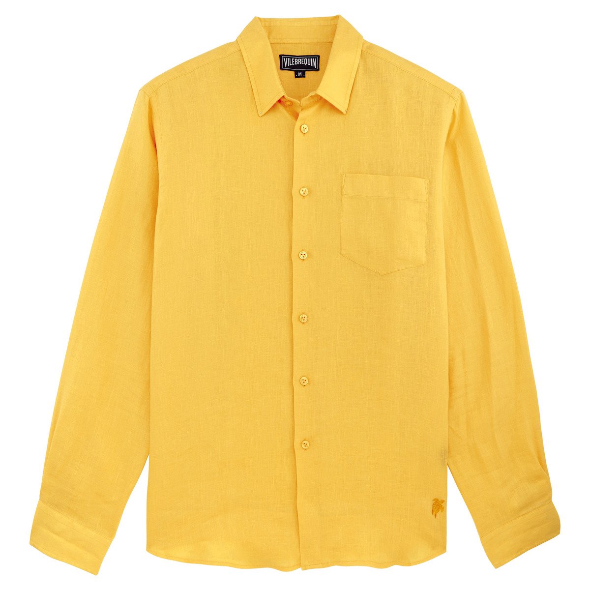 Мужская Льняная Рубашка Однотонная