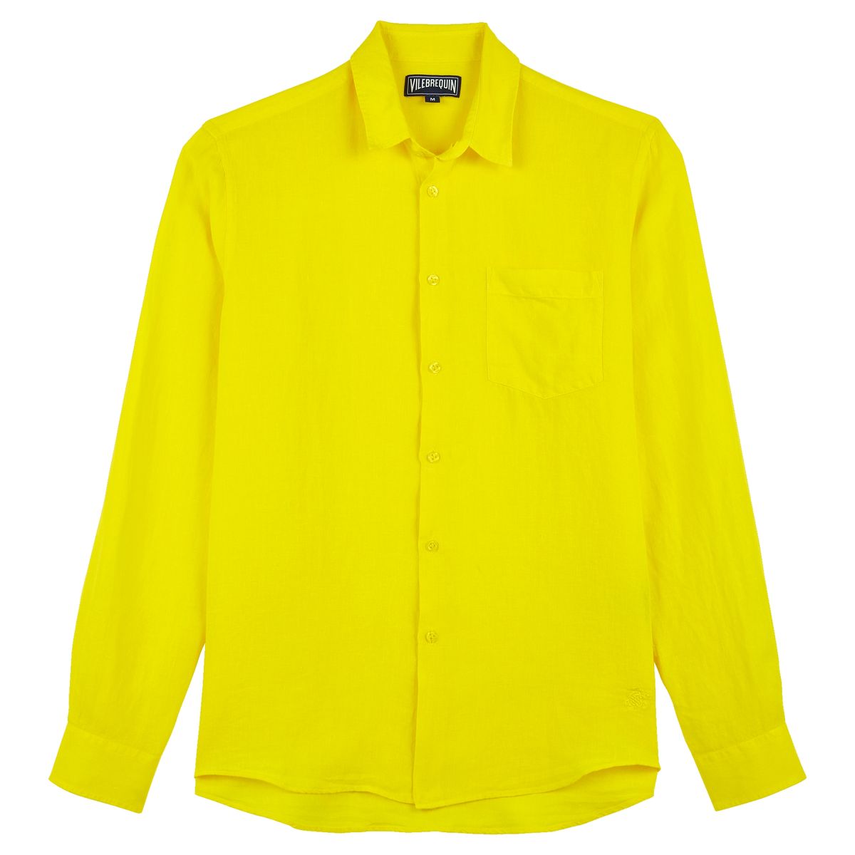 Мужская Льняная Рубашка Однотонная