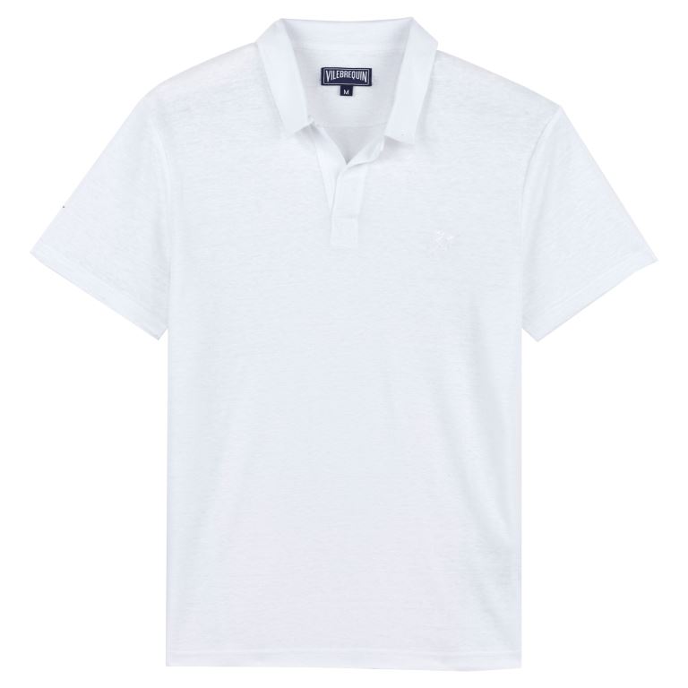 Мужское Льняное Поло Однотонное