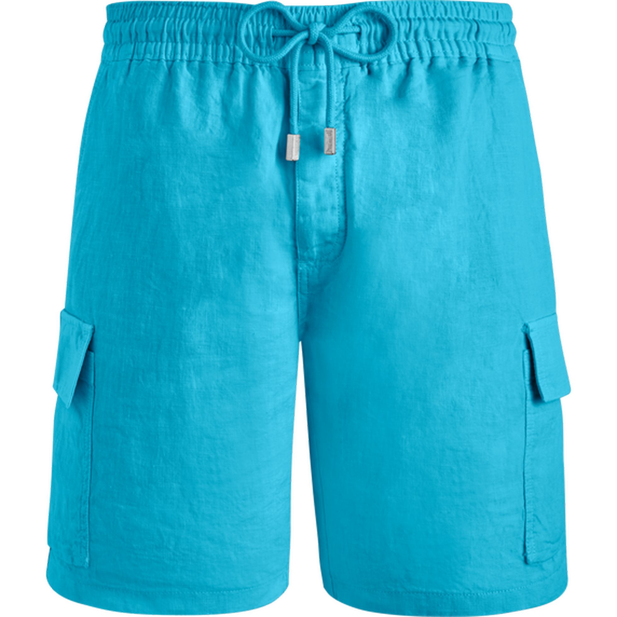 Мужские Льняные Шорты Бермуды с Карманами Карго