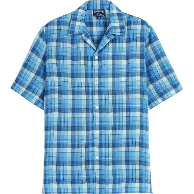 Льняная Мужская Рубашка с Коротким Рукавом - Vilebrequin x The Beach Boys