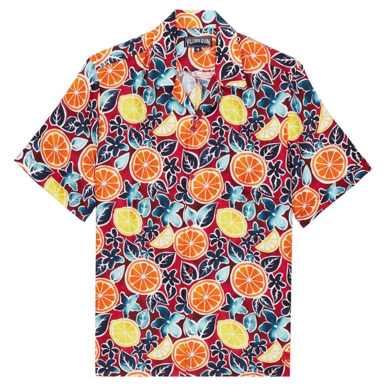 Льняная Мужская Рубашка с Коротким Рукавом Presse Citron